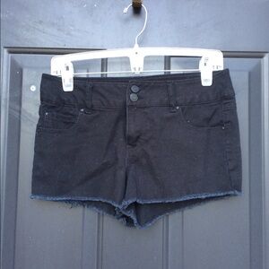 Black Mid Rise Shorts